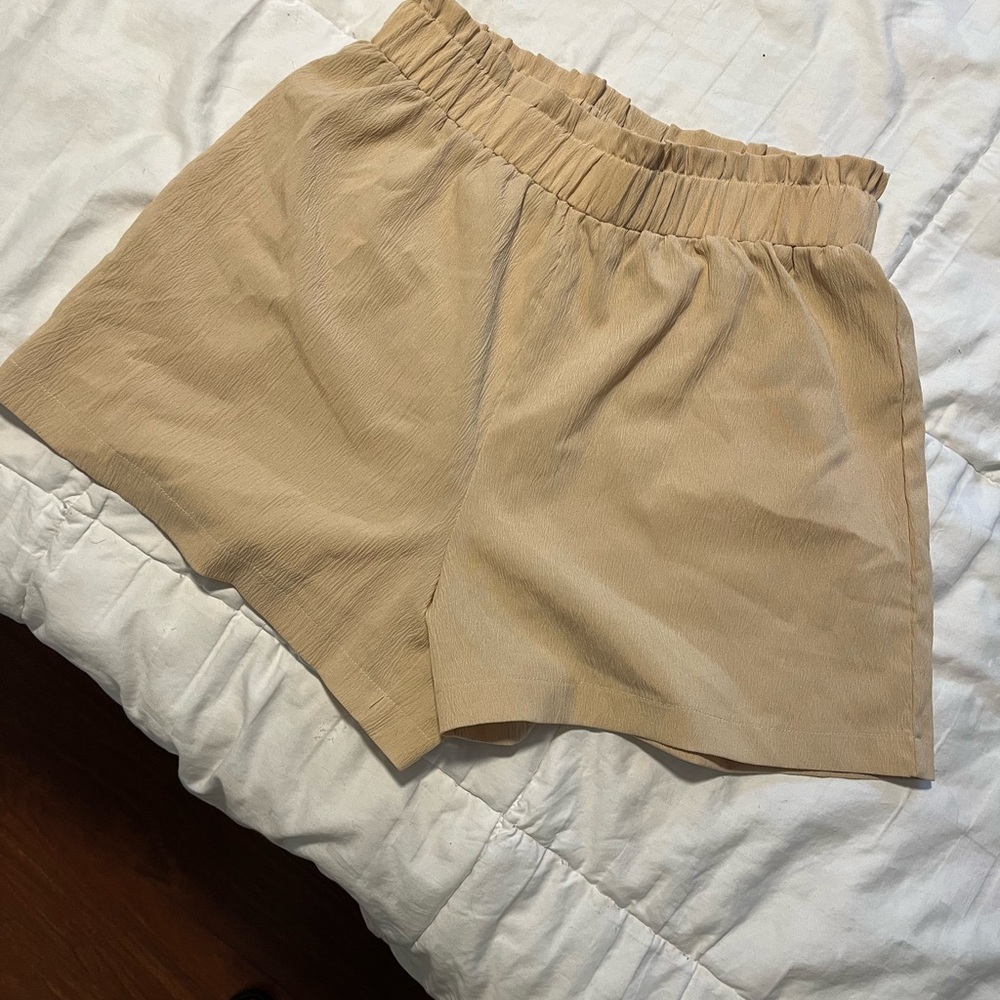 Women's Tan High Waisted  Shorts